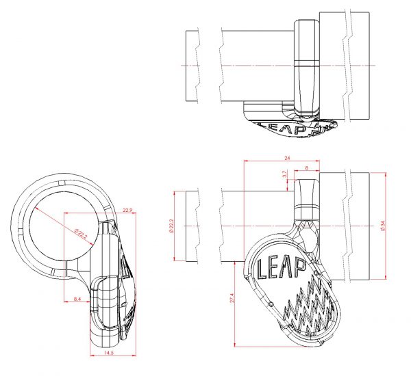 Blip Under Bar Mount Dimensions