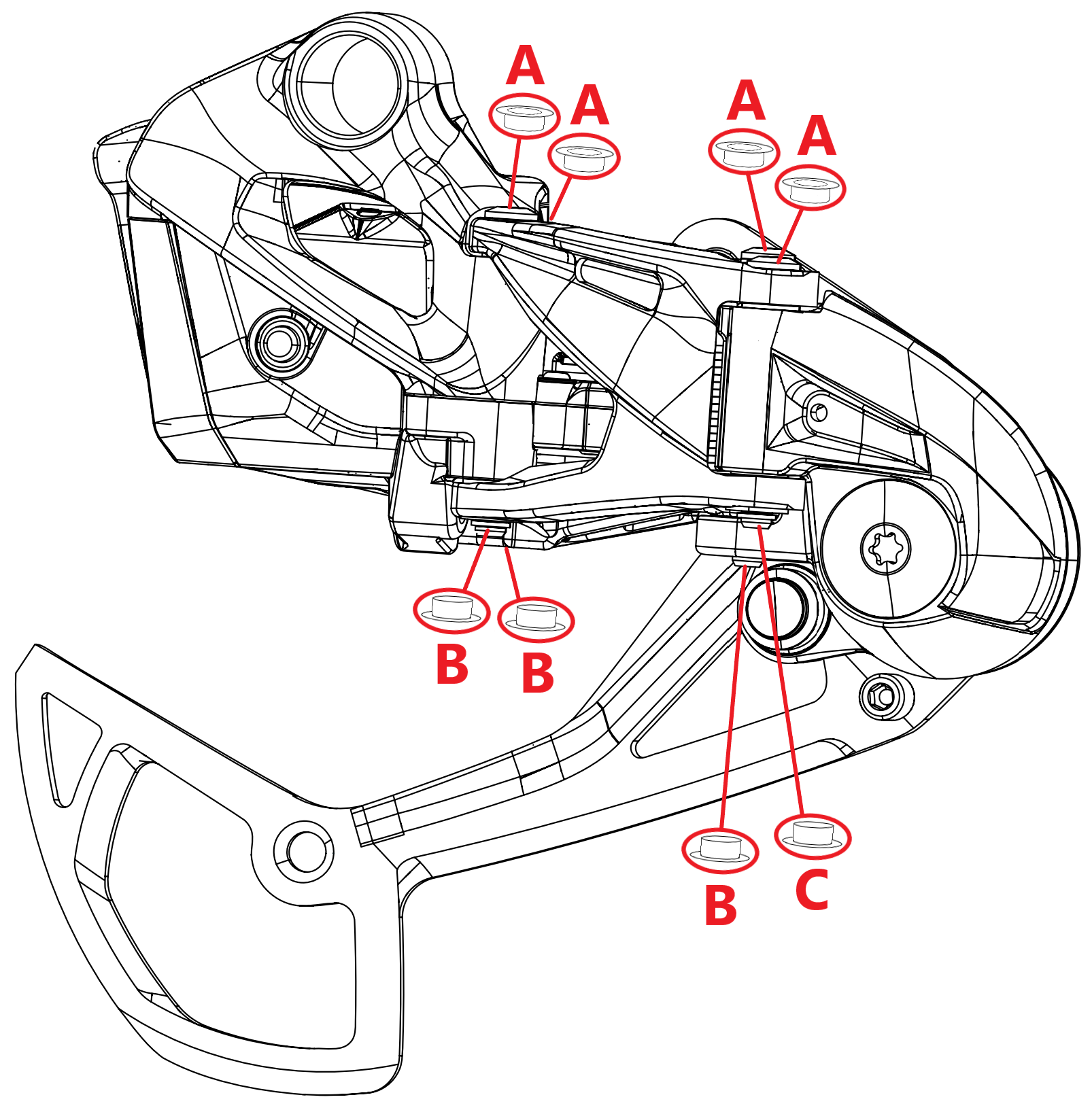 SRAM AXS Derailleur Parallelogram Bushing Kit